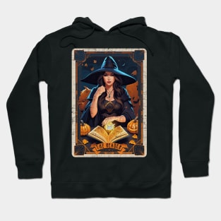 The Reader Vintage Witch Halloween Tarot Card Hoodie